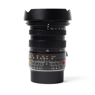 [SH11625-8] Leica 28-35-50mm f/4 Tri-Elmar-M ASPH lens(6 bit code) w/- hood + E49 UVafilter Grade 8