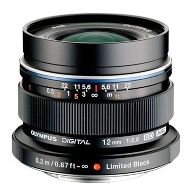[SHV311020BG000-9] Olympus 12mm f/2 Ultra Wide Lens - Black - Grade 9