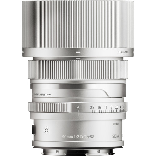 [431S965] Sigma 50mm f/2 DG DN Contemporary I Series Lens: Sony FE Mount - Silver