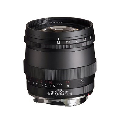 [SHV-BA376B-8] Voigtlander 75mm f/1.9 ULTRON MC Lens Black: Leica M - Grade 9
