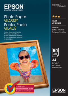 [C13S042539] Epson A4 Photo Paper Glossy - 50 Sheets (200gsm)