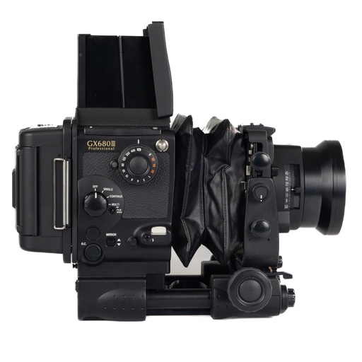 [SHFUJGX680IIIK-9] Fujifilm GX680 III Body w/- 50mm + 80mm f/5.6 + Wide Angle Bellows/Viewfinder/film holder + Focus Screen C - Grade 9 