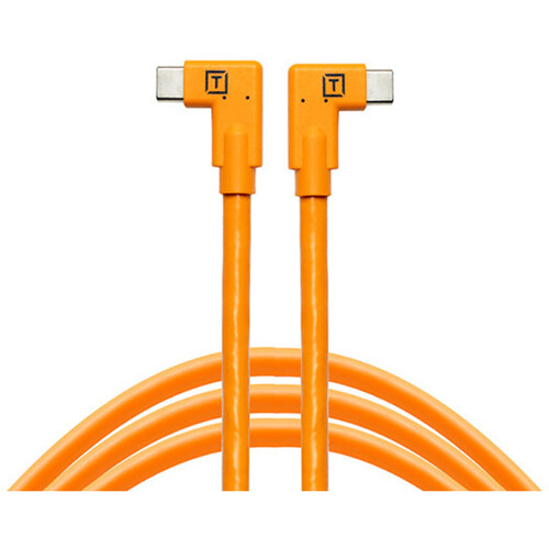 [31.CUC15RT2RT-ORG] Tether Tools TetherPro 4.6m (15') Right Angle USB-C to Right Angle USB-C Cable - Orange