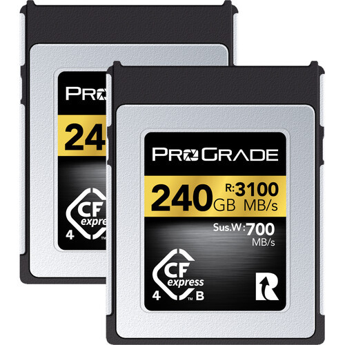 [PGCFX240GBT2NA] Prograde CF Express 4.0 Type B Gold 240GB R: 3100MB/s W:1600MB/s - 2 Pack