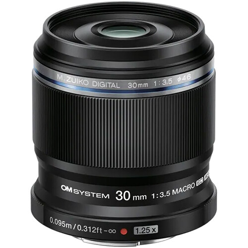 [V335190BW000] OM System 30mm f/3.5 ED Macro Lens Black
