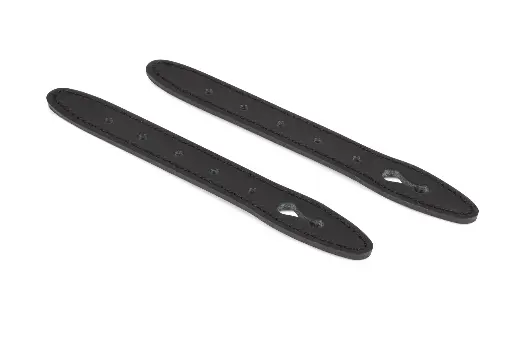 [528001] Billingham Hadley Front Straps Leather Stitched - Black (Set of 2)