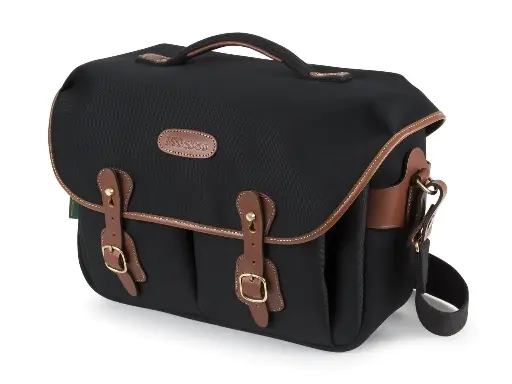 [588601-70] Billingham Hadley One - Black Canvas & Tan Leather